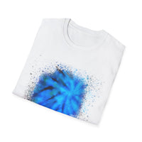 Blue Tide 2:  Vibrant Blue Drip Edge Tie-Dye Unisex Softstyle T-Shirt, Comfy Casual Wear, Summer Outfits, Beach Vibes, Gift for Him/Her, Trendy Apparel