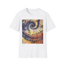 MOCHA SPIDER DANCE:  Unique Spiral Tie-Dye Unisex T-Shirt, Boho Chic Tee, Summer Vibes Top, Festival Wear, Eco-Friendly Gift