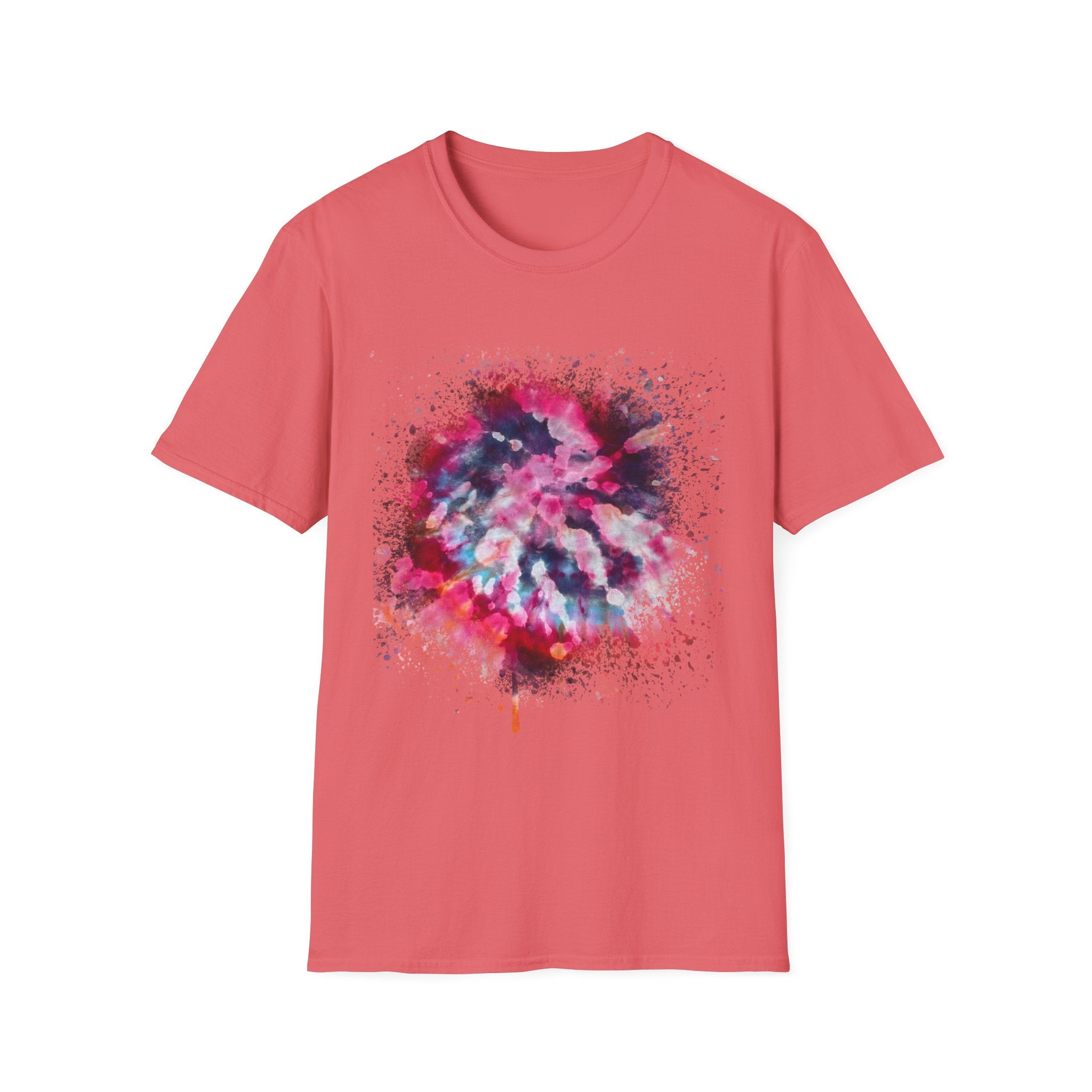 Hardcore Harmony 2:  Color Splash Unisex Softstyle T-Shirt | Trendy Graphic Tee | Summer Casual Wear, Gift for Artists, Festival Outfit, Everyday Comfort
