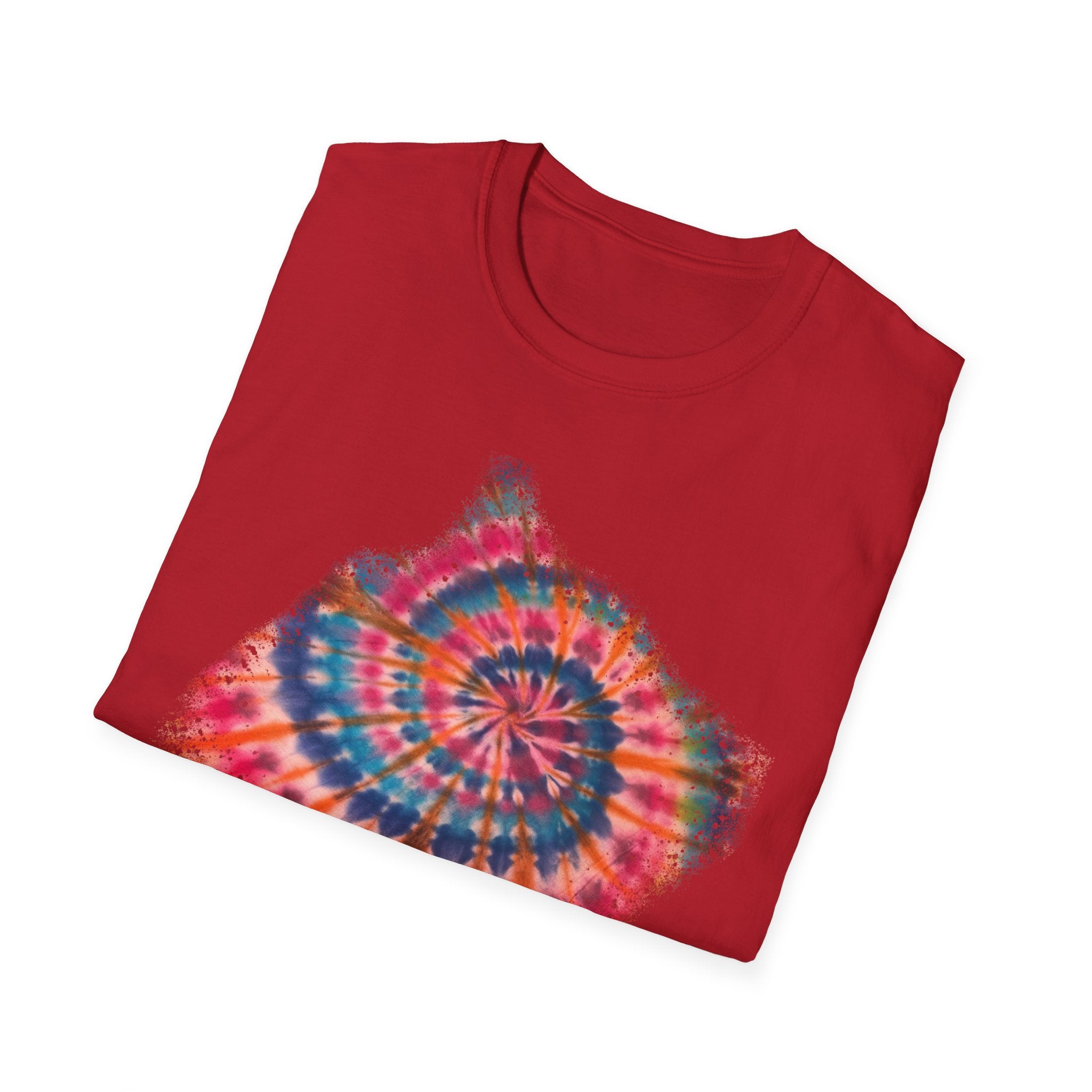 Rainbow Ballad 2: Colorful Snowy edge Tie-Dye Unisex T-Shirt, Bohemian Tee, Festival Wear, Summer Vibes, Casual Fashion, Gift for Her/Him