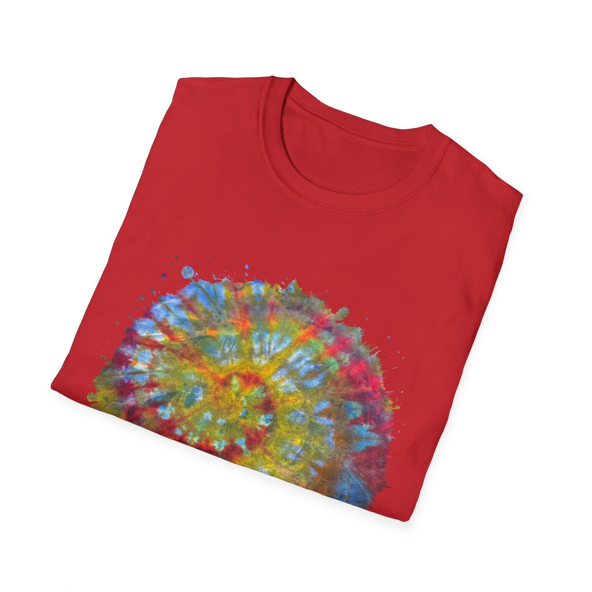 Watermelon Krush 2:  Colorful Spiral Tie-Dye Unisex Softstyle T-Shirt, Summer Vibes Shirt, Festival Apparel, Gift for Her, Boho Fashion