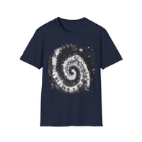 ABYSS: "Down the rabbit hole" vibe, Tie-Dye monochrome Swirl, Unisex Softstyle T-Shirt | Colorful Summer Shirt | Perfect for Festivals, Casual Outings, Gifting, Holidays