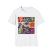 RESILIENCE:  Colorful collage Tie-Dye Unisex T-Shirt, Perfect for Summer Festivals, Casual Wear, Vacation, Gifts, and Artsy Vibes