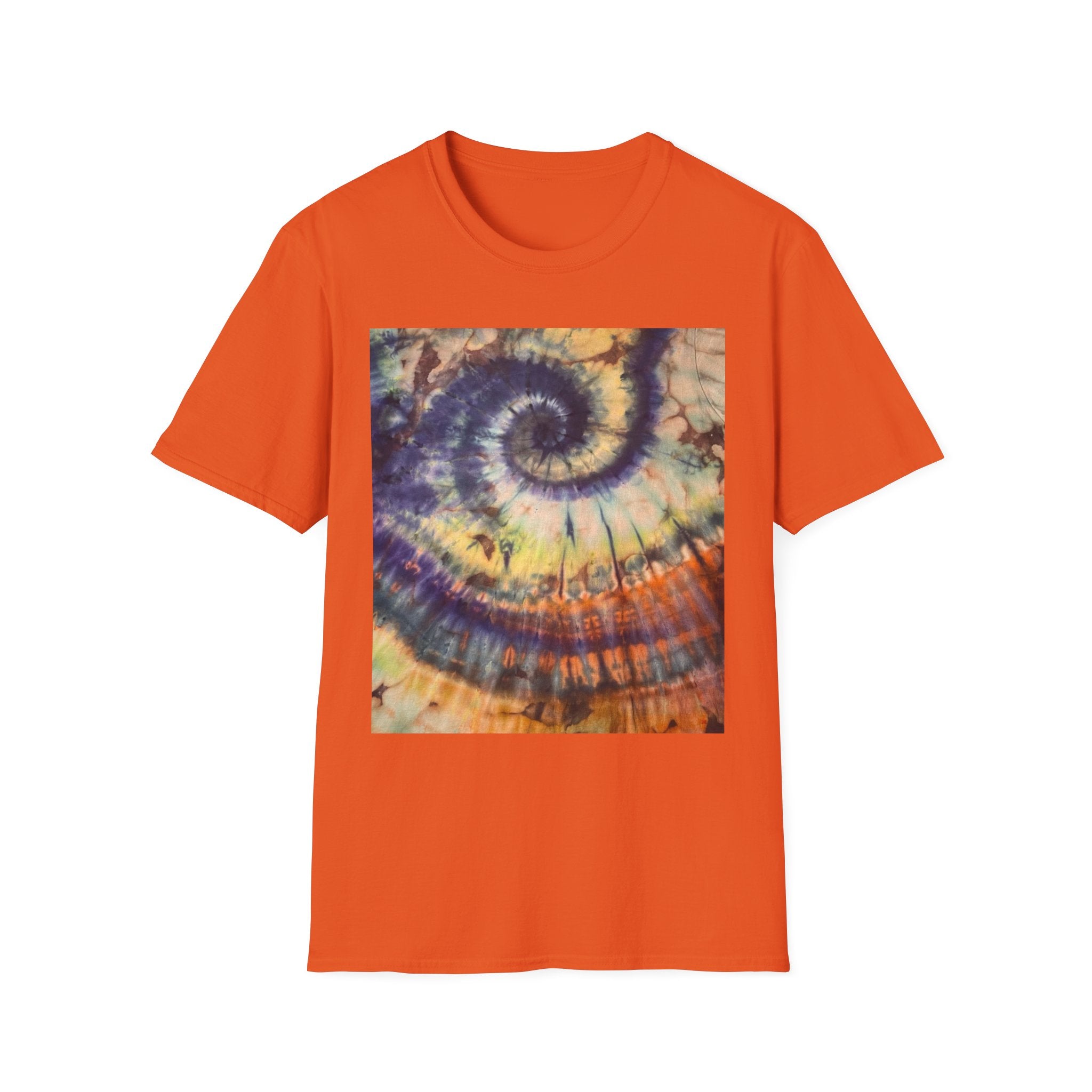 MOCHA SPIDER DANCE:  Unique Spiral Tie-Dye Unisex T-Shirt, Boho Chic Tee, Summer Vibes Top, Festival Wear, Eco-Friendly Gift