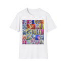 THE SCRAMBLE: Colorful, sampler style,  Tie-Dye collage Unisex T-Shirt, Vibrant Casual Wear, Summer Festival Top, Gift for Him/Her, Retro Vibe Fashion