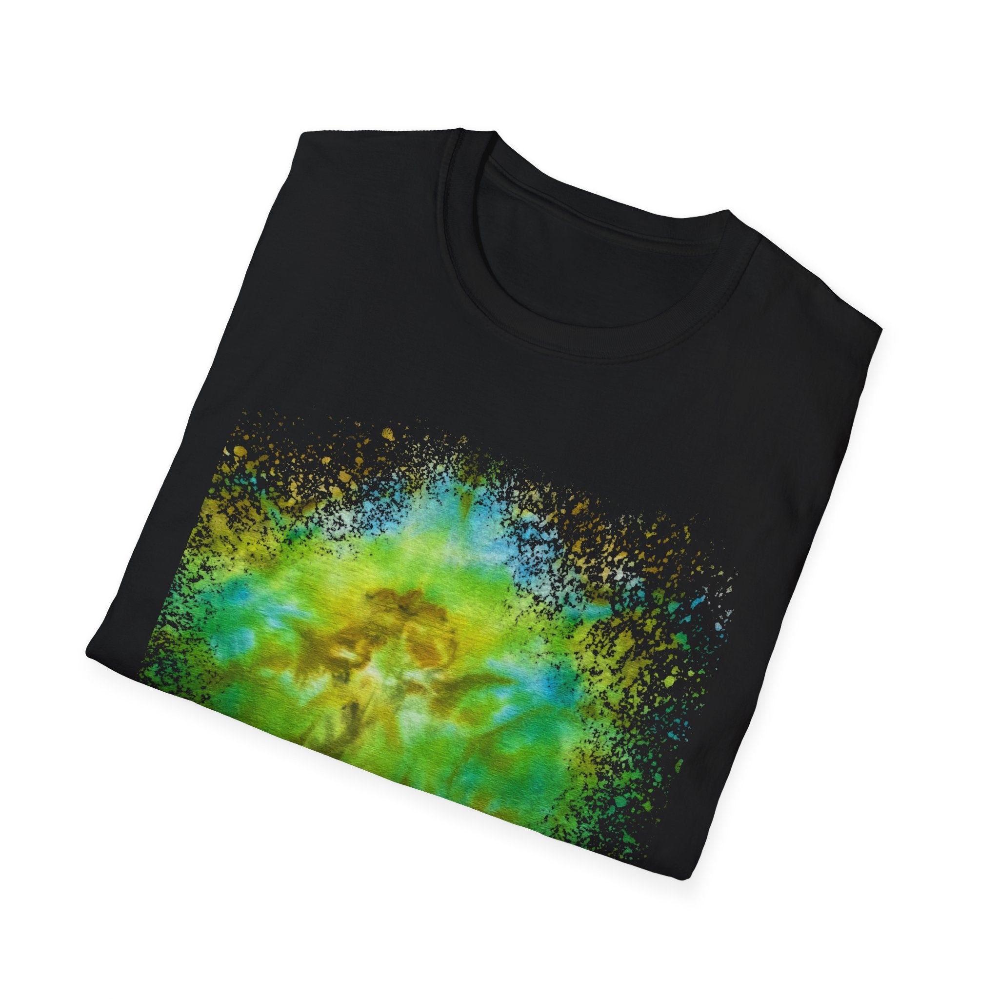 THE CONTRARIAN:  Deep sea vibe, Nature-Inspired Tie-Dye T-Shirt | Unisex Softstyle | Bohemian Vibe | Perfect for Festivals, Casual Wear, Eco-Friendly Living