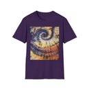 MOCHA SPIDER DANCE:  Unique Spiral Tie-Dye Unisex T-Shirt, Boho Chic Tee, Summer Vibes Top, Festival Wear, Eco-Friendly Gift