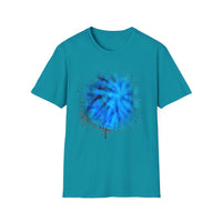 Blue Tide 2:  Vibrant Blue Drip Edge Tie-Dye Unisex Softstyle T-Shirt, Comfy Casual Wear, Summer Outfits, Beach Vibes, Gift for Him/Her, Trendy Apparel