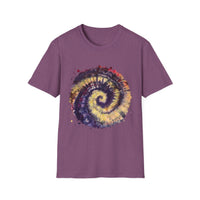 Scarlet Saga 2:  Spiral Tie-Dye Unisex Softstyle T-Shirt | Boho Chic, Casual Wear, Gift for Artists, Summer Fashion, Music Festivals