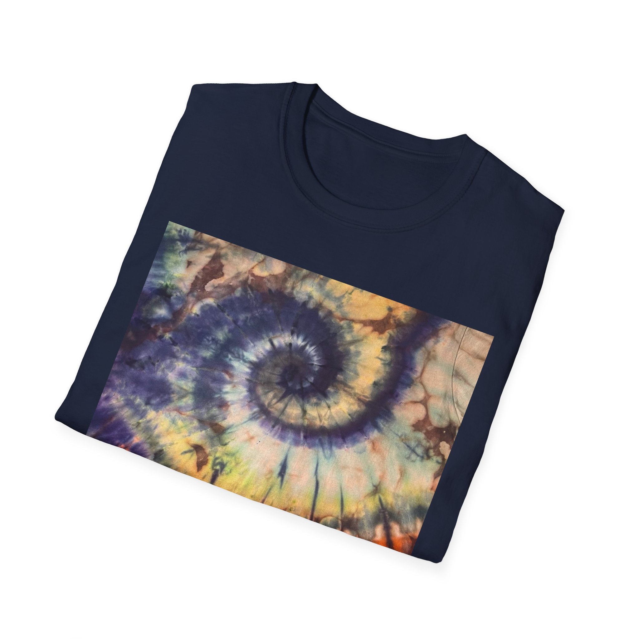 MOCHA SPIDER DANCE:  Unique Spiral Tie-Dye Unisex T-Shirt, Boho Chic Tee, Summer Vibes Top, Festival Wear, Eco-Friendly Gift
