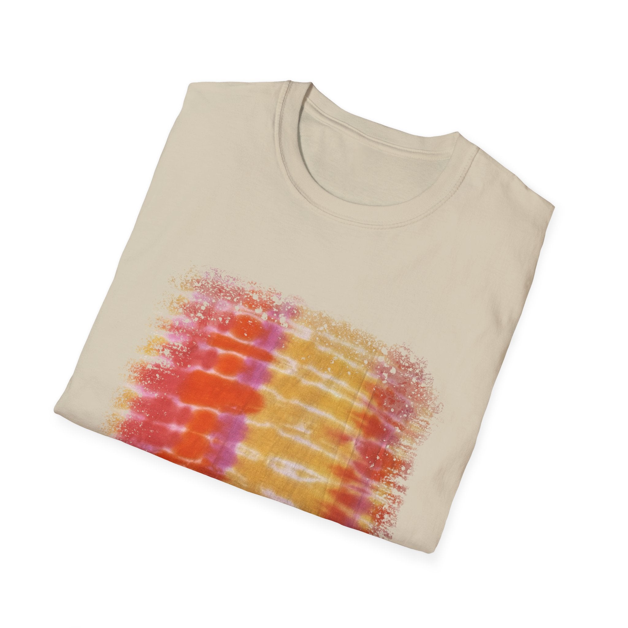 TEQUILA SUNRISE: Horizon inspired, beach vibe Tie-Dye Unisex Softstyle T-Shirt, Casual Wear, Summer Vibes, Festival Outfit, Gift for Friends, Tie Dye Shirt