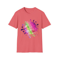 Neon Discovery 2:  Colorful Tie-Dye Splash Unisex Softstyle T-Shirt, Casual Tee, Summer Vibes, Festival Wear, Everyday Comfort, Gift Idea