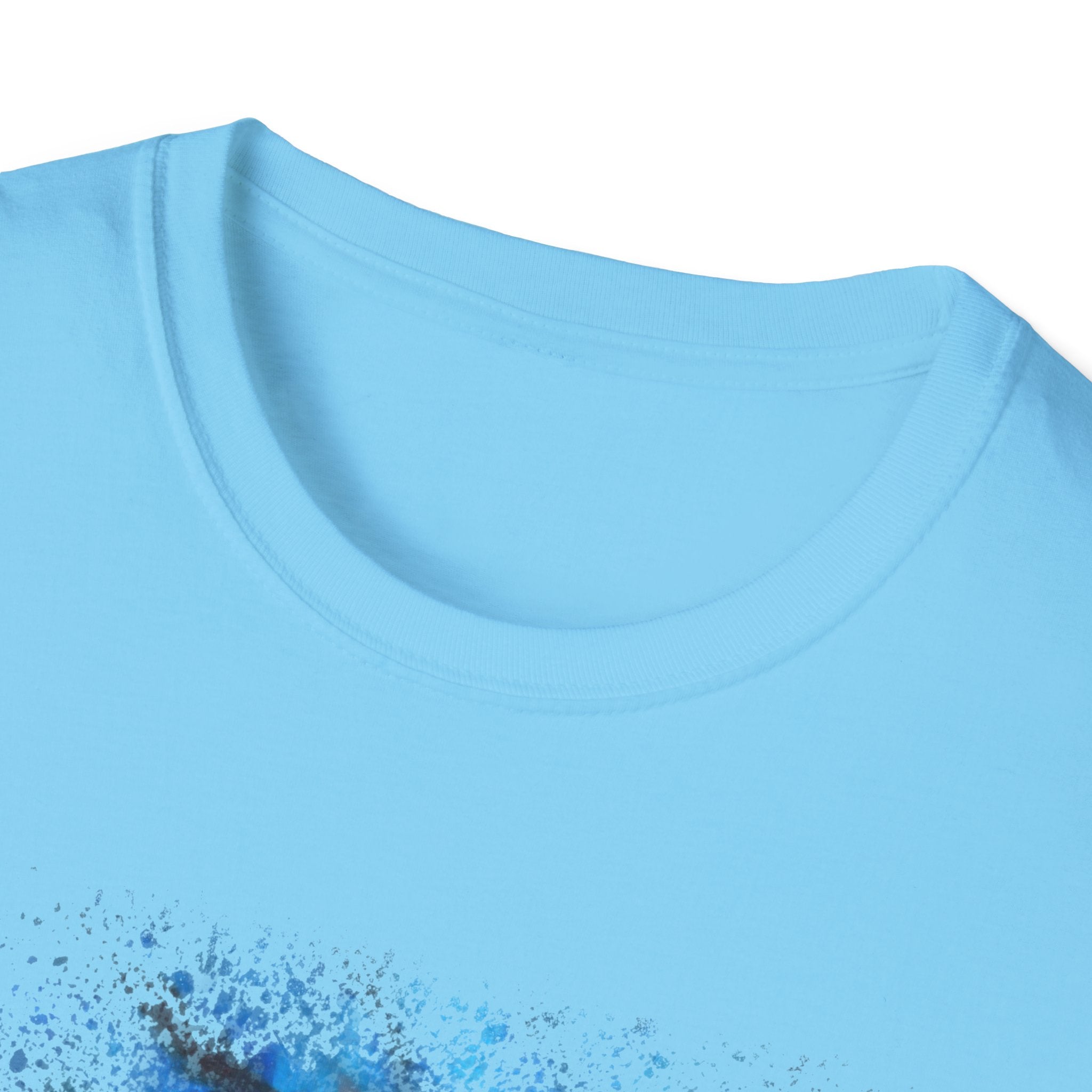 Blue Tide 2:  Vibrant Blue Drip Edge Tie-Dye Unisex Softstyle T-Shirt, Comfy Casual Wear, Summer Outfits, Beach Vibes, Gift for Him/Her, Trendy Apparel