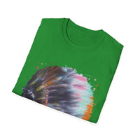 Bravado 2:  Colorful Tie-Dye Unisex Softstyle T-Shirt with Abstract Design, Perfect for Festivals, Casual Outings, Relaxed Days, Summer Vibes, and Gifts