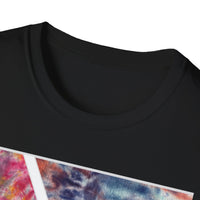KALEIDOSCOPE: Earth inspired tie dye collage, Unisex Softstyle T-Shirt