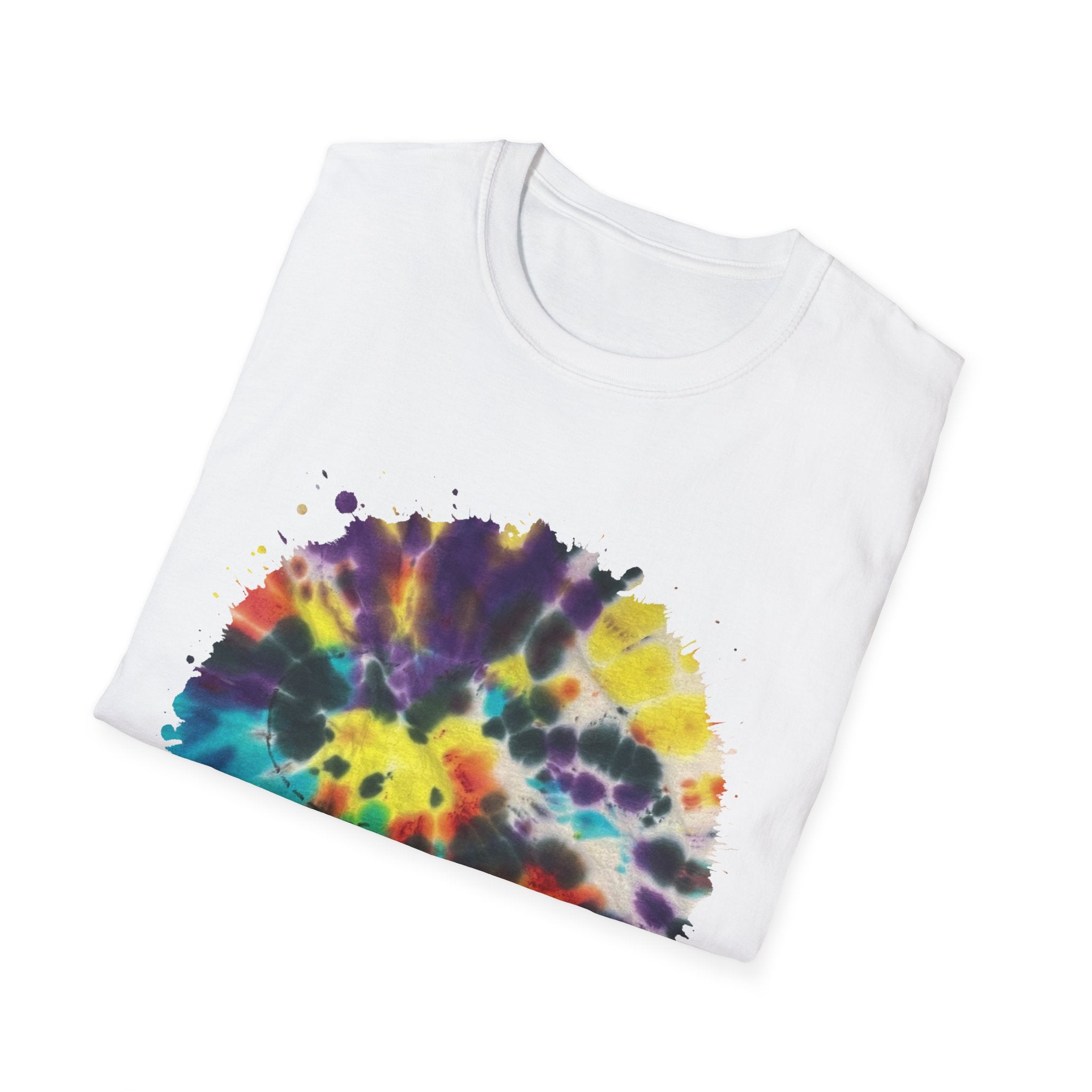 PARAGON 2: Splatter style, jubilee tie dye, Colorful Tie-Dye Unisex Softstyle T-Shirt, Boho Tee, Summer Fashion, Festival Wear, Casual Outfit, Gift Idea