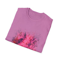 Magenta Madness 2:  Vibrant Splash T-Shirt: Unisex Softstyle, Art Enthusiast Gift, Casual Wear, Summer Apparel, Splash of Color, Vibrant Tee