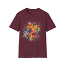 COMMOTION: Super Colorful multi-Swirl Design Unisex Softstyle T-Shirt, Bohemian Tee, Casual Wear, Festival Fashion, Gift for Art Lovers