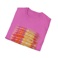 TEQUILA SUNRISE: Horizon inspired, beach vibe Tie-Dye Unisex Softstyle T-Shirt, Casual Wear, Summer Vibes, Festival Outfit, Gift for Friends, Tie Dye Shirt