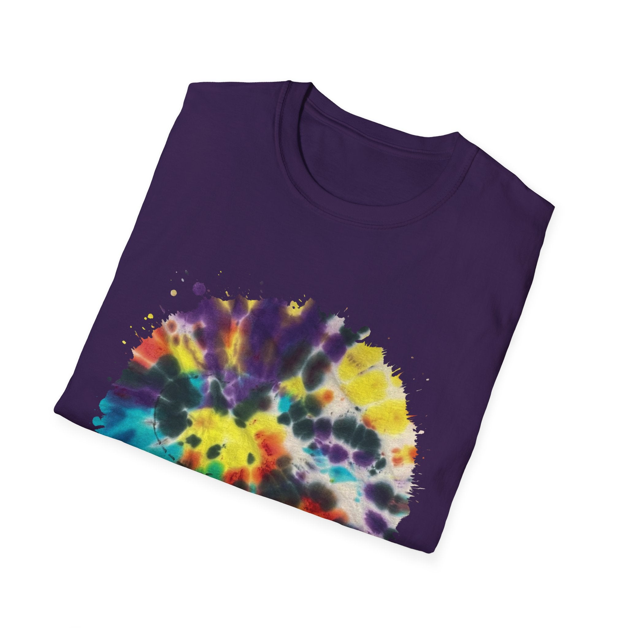 PARAGON 2: Splatter style, jubilee tie dye, Colorful Tie-Dye Unisex Softstyle T-Shirt, Boho Tee, Summer Fashion, Festival Wear, Casual Outfit, Gift Idea