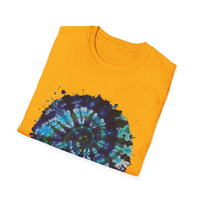 Cobalt Tornado 2:  Spiral Tie-Dye T-Shirt, Unisex Kaftan, Bohemian Tee, Beachwear, Summer Top, Festival Gear, Unique Gift