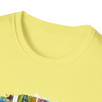 The Dilemma 2:  Colorful Collage Unisex Softstyle T-Shirt - Vibrant Art Tee, Casual Wear, Unique Gift, Graphic Tee, Everyday Essentials, Trendy Fashion