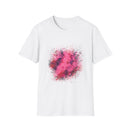 Magenta Madness 2:  Vibrant Splash T-Shirt: Unisex Softstyle, Art Enthusiast Gift, Casual Wear, Summer Apparel, Splash of Color, Vibrant Tee