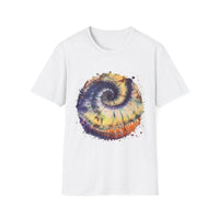 Mocha Spider Dance 2:  Spiral Tie-Dye Unisex T-Shirt, Boho Style Tee, Casual Comfort Shirt, Gift for Nature Lovers, Summer Vibes Apparel