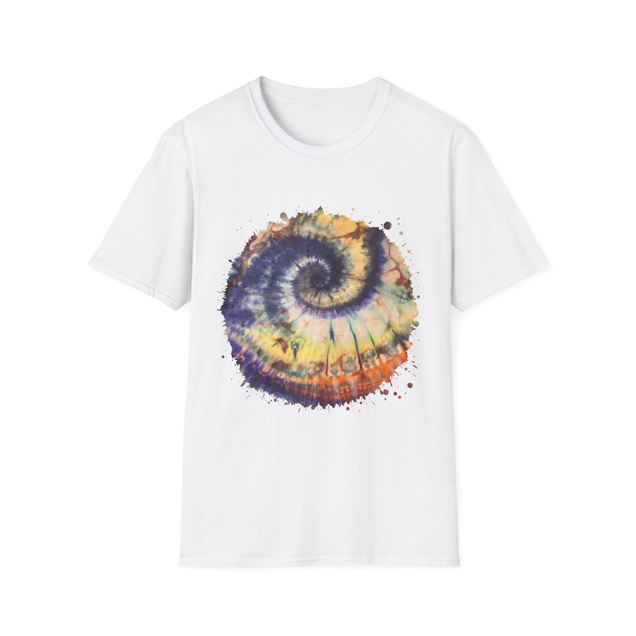 Mocha Spider Dance 2:  Spiral Tie-Dye Unisex T-Shirt, Boho Style Tee, Casual Comfort Shirt, Gift for Nature Lovers, Summer Vibes Apparel