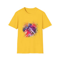 Fifth Dimension 2:  Cool Splash Art Unisex Softstyle T-Shirt, Colorful Tee, Casual Wear, Birthday Gift, Art Lover Shirt, Graphic Tee