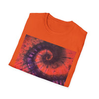 POWER BALL BLISS: Vibrant swirl Tie-Dye Unisex Softstyle T-Shirt, Summer Festival Tee, Bohemian Apparel, Gift for Friends, Unique Graphic Shirt