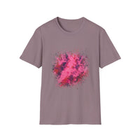Magenta Madness 2:  Vibrant Splash T-Shirt: Unisex Softstyle, Art Enthusiast Gift, Casual Wear, Summer Apparel, Splash of Color, Vibrant Tee