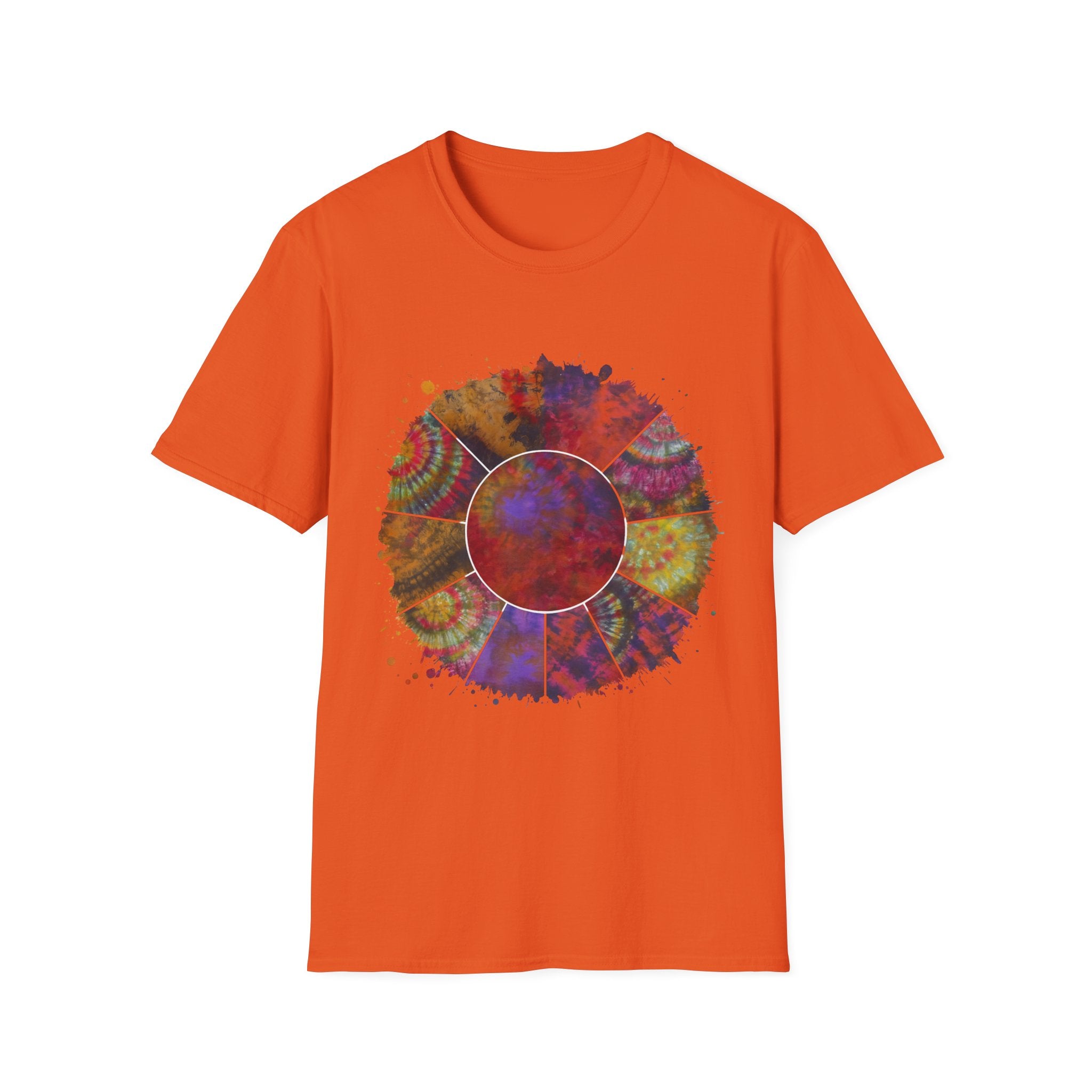 FORTUNE: Colorful, splat style, Bohemian tie dye collage, Unisex T-Shirt, Tie-Dye Vibe Shirt, Festival Wear, Summer Style, Gift for Her/Him