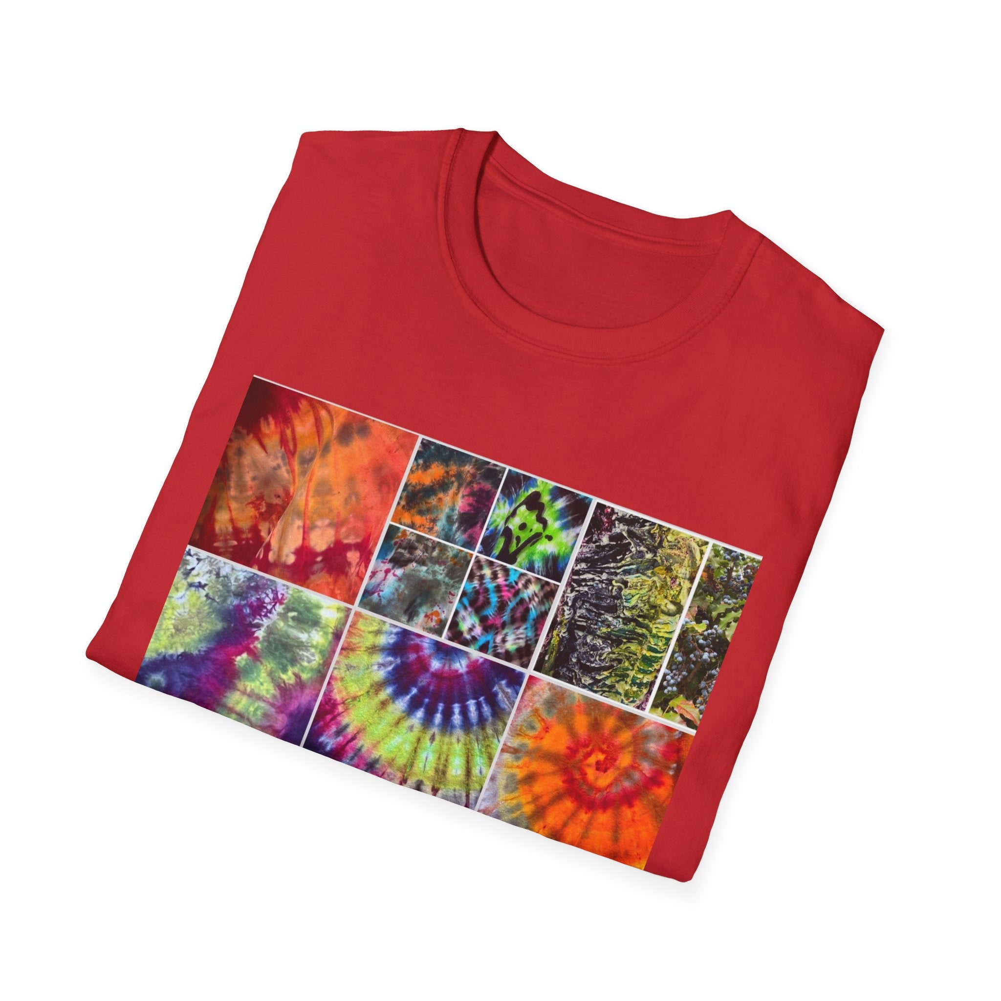 RESILIENCE:  Colorful collage Tie-Dye Unisex T-Shirt, Perfect for Summer Festivals, Casual Wear, Vacation, Gifts, and Artsy Vibes