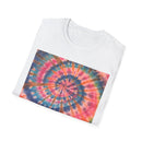 RAINBOW BALLAD: Colorful  rainbow sherbet style,  Tie-Dye Unisex Softstyle T-Shirt | Boho Vibe, Summer Essentials, Eco-Friendly Fashion, Gift for Friends, Casual Wear