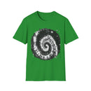 ABYSS: "Down the rabbit hole" vibe, Tie-Dye monochrome Swirl, Unisex Softstyle T-Shirt | Colorful Summer Shirt | Perfect for Festivals, Casual Outings, Gifting, Holidays