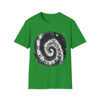 ABYSS: "Down the rabbit hole" vibe, Tie-Dye monochrome Swirl, Unisex Softstyle T-Shirt | Colorful Summer Shirt | Perfect for Festivals, Casual Outings, Gifting, Holidays