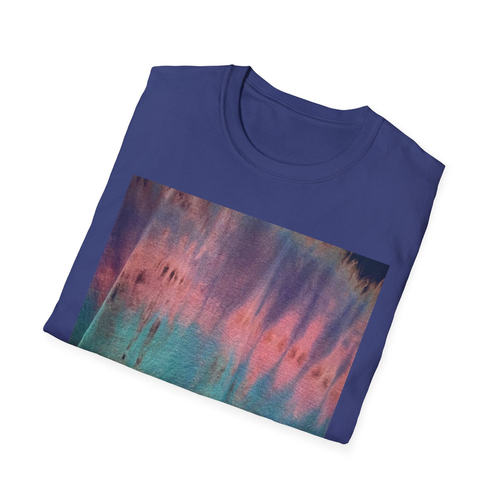 MOMENTUM: Northern Lights inspired, Edgy, Vibrant Tie-Dye Unisex T-Shirt, Softstyle Tee for Summer, Casual Wear, Fashion Statement, Gift for Friends, Festival Outfit, Relaxed Fit