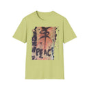 PEACE: Graffiti Tie Dye Unisex Softstyle T-Shirt, Casual Graphic Tee, Streetwear Shirt, Gift for Peace Lovers, Trendy Everyday Wear