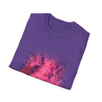 Magenta Madness 2:  Vibrant Splash T-Shirt: Unisex Softstyle, Art Enthusiast Gift, Casual Wear, Summer Apparel, Splash of Color, Vibrant Tee