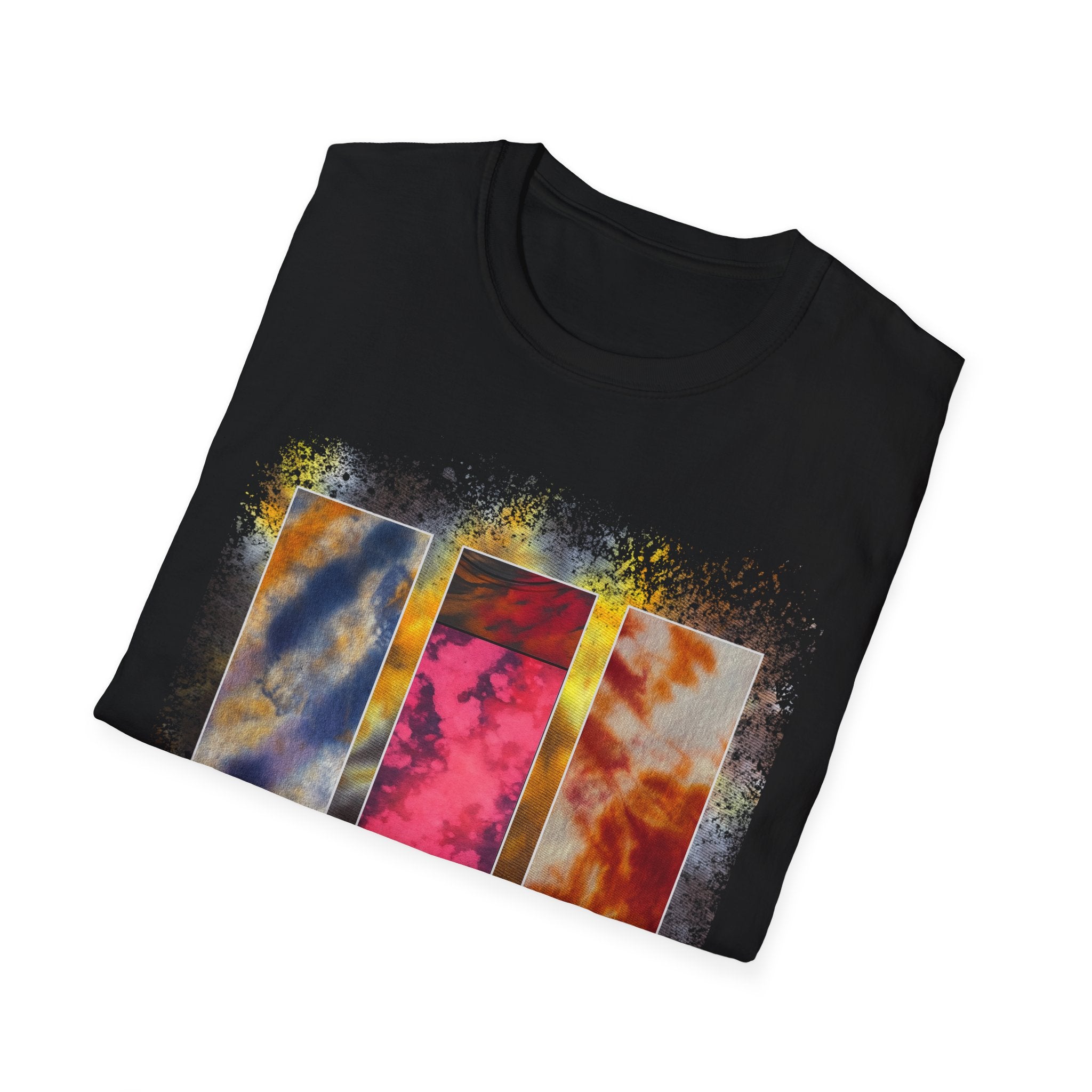 RUBICON:  Chic Vibrant Abstract Art Unisex Softstyle T-Shirt - Casual Wear, Art Lover Gift, Everyday Fashion, Unique Graphic Tee