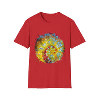 Habanero Helix 2:  Vibrant Tie-Dye Unisex T-Shirt, Retro Graphic Tee, Casual Wear, Unique Gift, Festival Fashion, Summer Apparel