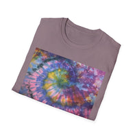 DRAGONFLY DESTINY: Fantasy inspired, Vibrant Tie-Dye T-Shirt, Unisex Softstyle Tee for Festivals, Summer Outings, Birthday Gifts, Casual Wear, Eco-Friendly Fashion